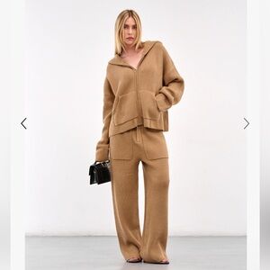 Aya muse Knit Pants in Chocolate BROWN